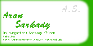 aron sarkady business card